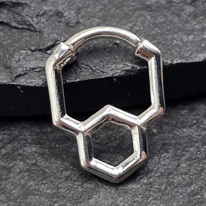 Anneau de piercing du septum géométrique en acier chirurgical 316L, segment articulé, 16 g