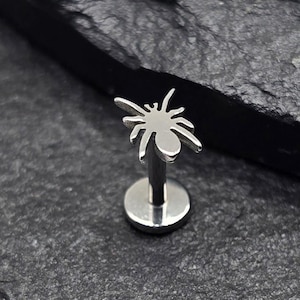 Titanium ASTM F136 Threadless spider-top piercing conch plat kraakbeen helix labret Monroe