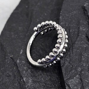 CLEARANCE 16g Lined Beads 316L Surgical Steel Hinged Segment Septum Helix Piercing Cartilage Daith Hoop Piercing Ring