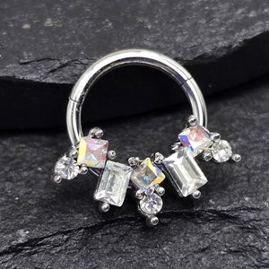 16g 7 mm 316L Aço Cirúrgico Segmento Articulado Septo Hélice Piercing Cartilagem Daith Hoop Piercing Anel