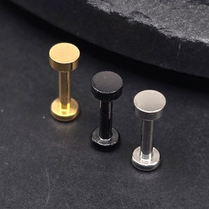 16 g titanium cirkel minimalistische vorm implantaatkwaliteit ASTM F136 binnendraad platte achterkant labret tragus kraakbeen barbell
