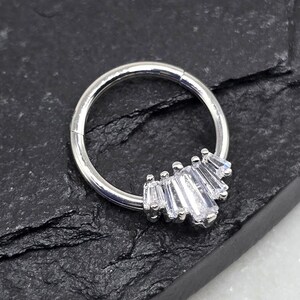 16g Baguette 316L Aço Cirúrgico Segmento Articulado Septo Hélice Piercing Cartilagem Daith Hoop Piercing Anel