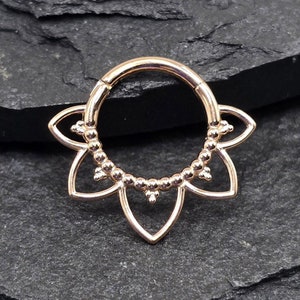 Anneau de piercing pour le cartilage, piercing du septum hélicoïdal, 16 g, 8 mm, PVD 316L, acier chirurgical chirurgical