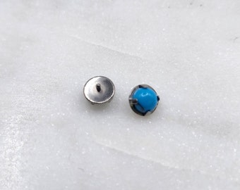 16g Titanium ASTM F136 Turquoise Internal Thread Top Piercing Conch Flat Cartilage Helix Labret Monroe