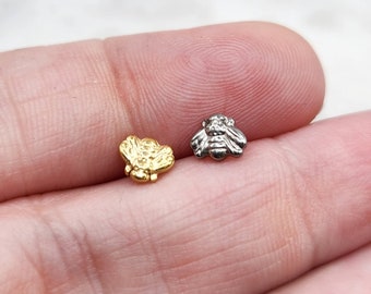 Chunky Bee Titanium ASTM F136 Threadless Top For Threadless Barbells Sold Separately Piercing Conch Flat Cartilage Helix Labret Monroe