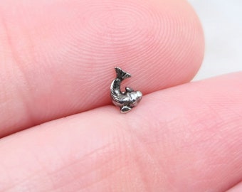 16g Internal Thread Small Koi Fish Polished 316L Surgical Steel Small Bottom Disc Tragus Helix Conch Cartilage Labret Barbell