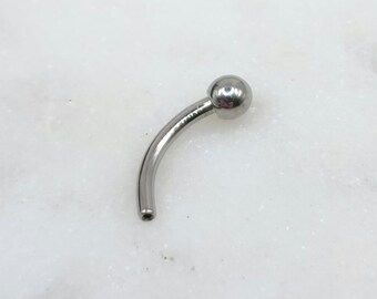 Titanium ASTM F136 14g 16g 18g Threadless Replacement Curved Eyebrow Belly Navel Piercing Barbell Jewelry With Fixed Ball On One End