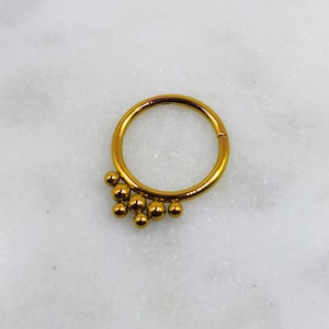 Titane, 16 g, ASTM F136, perlé, anodisé, rose poudré, poli à la main, segment articulé, anneaux clicker, septum, hélice, Daith, cartilage, piercing
