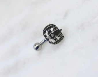 Titanium ASTM F136 14g 16g 18g Threadless Pumpkin Halloween Curved Eyebrow Belly Navel Piercing Barbell Jewelry With Fixed Ball On One End