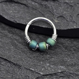 16g 18g 20g Matt Raku Glas Klapp Clicker Wire Wrapped Segment Hoop Ringe Nase Piercing Ohrring Lobe Helix Knorpel