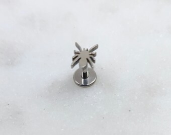 Titanium ASTM F136 Threadless Spider Top Piercing Conch Flat Cartilage Helix Labret Monroe