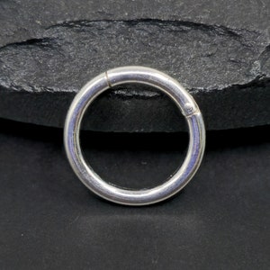 14g 16g 18g Rhodium Plated Sterling Silver Clicker Hinged Piercing Ring Daith Septum Cartilage Earring