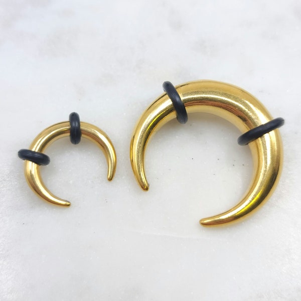 14g , 12g , 10g, 8g, 6g, 4g, 2g, 1g, 0g, 00g Gold PVD Plate 316L Surgical Steel Septum Pincher Claw Custom Made