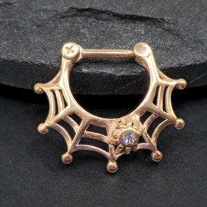 Cliquetis pour piercing avec haltères en acier chirurgical 316L, 14 g, 16 g, solide en acier chirurgical 316L, plaqués or rose et PVD
