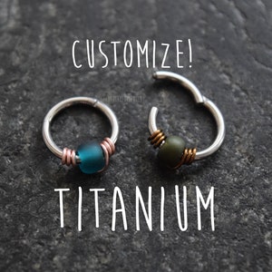 14g 16g 18g 20g TITANIUM 6ALV-ELI Grade 23 Hinged Segment Clicker Hoop Ring Nose Earring Daith Septum Scrotum Implant Grade Gauges