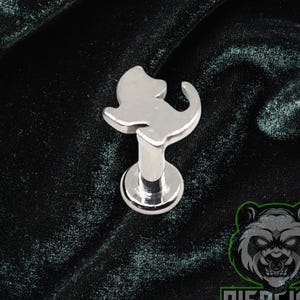 16g Innengewinde Titan ASTM F136 Cat Small Bottom Disc Tragus Helix Conch Knorpel Labret Barbell