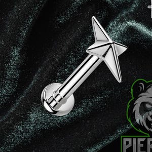 16g Titanium ASTM F136 Internal Thread 3mm Prong Claw Onyx Stone Disc Labret Tragus Helix Conch Cartilage Earring Piercing Barbell