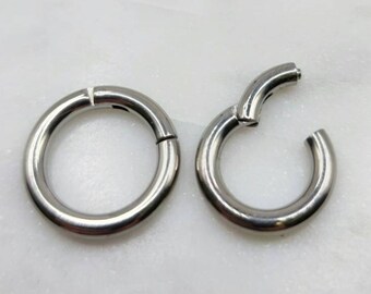 Titanium 6g Hinged Easy Click Segment Clicker Large Gauges Hoop Septum Helix Piercing Body Jewelry Plugs