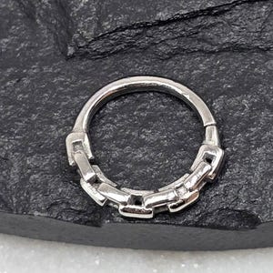 18g 8mm Chain Link Twist Open Septum Daith Helix Cartilage Ring Nose Septum Piercing  Hoop Jewelry