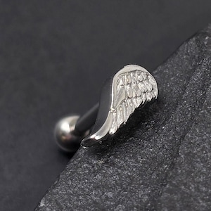 16g Cute Small Wing Surgical Steel External Thread Tragus Helix Conch Cartilage Earring Barbell
