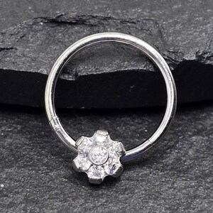 16g 18g Implant Grade Flower Titanium Hinged Segment Septum Helix Piercing Cartilage Daith Hoop Piercing Ring