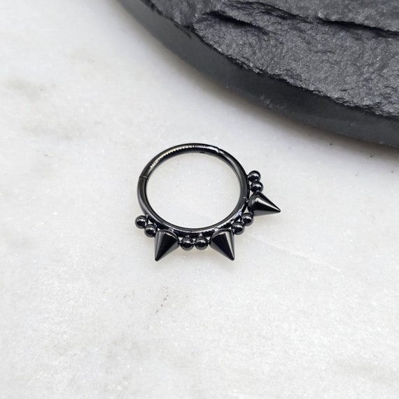 Set 8 Orecchini A Cerchio Acciaio Chirurgico 316L | Piercing Naso Labbro Clicker - Foto 3