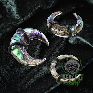 6g 4g 2g Organic Abalone Shell Bull Taper Pincher 2-Black O-Rings Septum Claw Custom Made