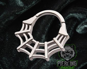 Anneau De Sourcil Araignée Noir - Bijou Piercing En Acier Chirurgical 8mm - Style Gothique Chic