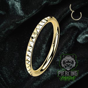 Piercing de aro para cartílago, hélice, tabique nasal, hélice, cartílago, aro, titanio, oro PVD ASTM F136, 16 g
