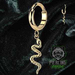 18 g titanium ASTM F136 naar voren gerichte gouden slang PVD-vergulde implantaatkwaliteit scharnierend segment clicker septum helix piercing kraakbeen Daith Hoop