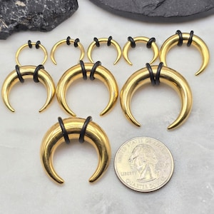 14g , 12g , 10g, 8g, 6g, 4g, 2g, 1g, 0g, 00g Gold PVD Plate 316L Surgical Steel Septum Pincher Claw Custom Made