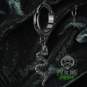 18 g titanium ASTM F136 naar voren gerichte zwarte slang PVD-vergulde implantaatkwaliteit scharnierend segment clicker septum helix piercing kraakbeen Daith Hoop