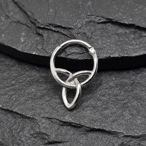 16g Sólido Polido Aço Cirúrgico 316L Articulado Segmento Clicker Celtic Knot Hélice Cartilagem Septo Daith Piercing Anel de Argola