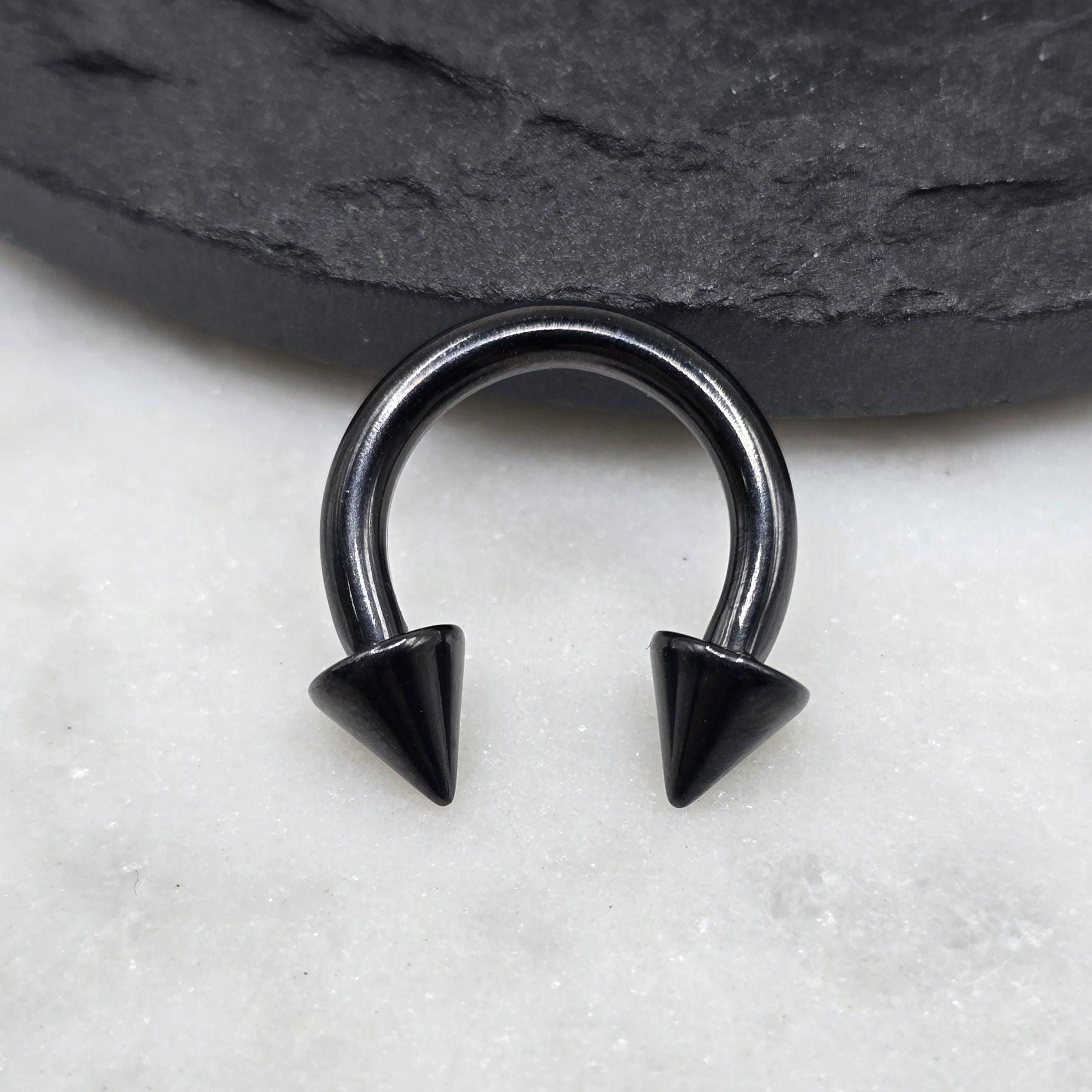 8g Black Horseshoe Spikes 316L Surgical Steel Internal Thread Hoop Septum Lobe Gauges Piercing Body Jewelry Hoop Cones Plugs - Etsy 8g Black Horseshoe Spikes 316L Surgical Steel Internal Thread Hoop Septum Lobe Gauges Piercing Body Jewelry Hoop Cones Plugs - Etsy