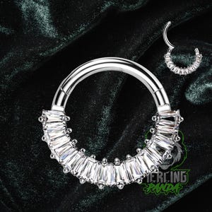 16g Titanium ASTM F136 Implant Grade Rainbow AB CZ Gems Hinged Segment Clicker Septum Helix Piercing Cartilage Daith Hoop Ring