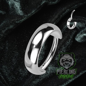 Anneau de piercing Daith Hoop, titane, ASTM F136, épaisseur, 16 g, qualité implant, segment articulé, septum hélicoïdal, cartilage