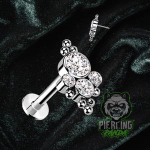Titan Royalty ASTM F136 Threadless 4 mm Bottom Disc Flat Back Barbell Knorpel Conch Flat Helix Labret Tragus Piercing Medusa Philtrum