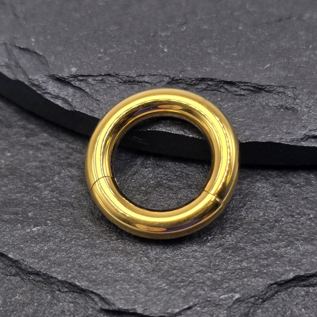 316L Surgical Steel Gold PVD White CZ Chain Link Hinged Clicker Cartilage Hoop