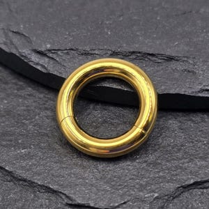 8g Hinged Segment Clicker Gold PVD Plated 316L Surgical Steel Wrapped Hoop Rings