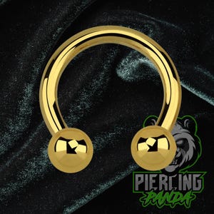8g Gold Horseshoe Balls 316L Surgical Steel Internal Thread Septum Piercing Body Jewelry Hoop Gauges Plugs Albert