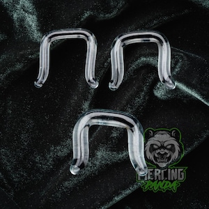 14g 12g 10g Pyrex Glass Septum Piercing Jewelry Retainers Hide For Work