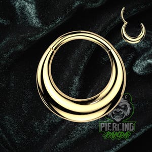 16g Chunky Thick Band Articulado Segmento Clicker Piercing Hoop Anel Sólido Aço Cirúrgico 316L Placa PVD Dourada Daith Septo Cartilagem Hélice