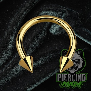 12g złote kolczyki w kształcie podkowy, solidne, ze stali chirurgicznej 316L, z gwintem zewnętrznym, do przegrody nosowej, kolczyki do piercingu, kolczyki do ciała, stożki, zatyczki