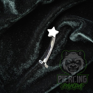 14g tytanowa gwiazda ASTM F136 klasy implantu zakrzywiona sztanga z wewnętrznym gwintem piercing