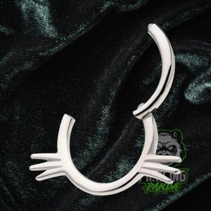 16g 8mm Cats Meow Whiskers Hinged Segment Clicker Piercing Hoop Ring Solid 316L Surgical Steel