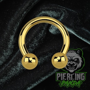 Bolas de ferradura de ouro 10g, aço cirúrgico 316L, rosca interna, piercing de septo, joias corporais, medidores de argola, plugues