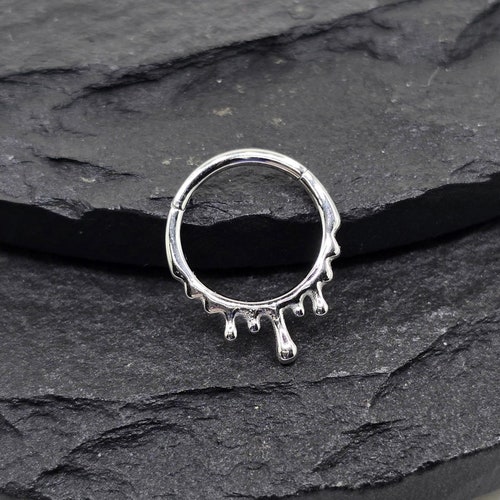 Titanium 9 Gem Marquise Cluster Front Facing Hinged Segment Clicker - Elite Body Piercing