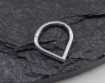 CLEARANCE 16g V Spike Hinged Segment Clicker Piercing Hoop Ring Solid 316L Surgical Steel Septum Daith Cartilage