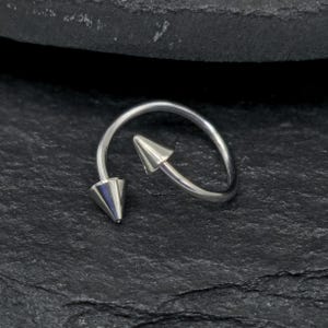 20g Twist Spiral Piercing Hoop Ring Cartilage Helix Tragus Nose External Thread Spike Ends Solid Polished 316L Surgical Steel