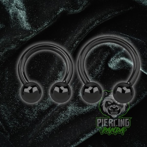 10g Black Horseshoe Balls 316L Surgical Steel Internal Thread Hoop Septum Piercing Body Jewelry Hoop Gauges Plugs